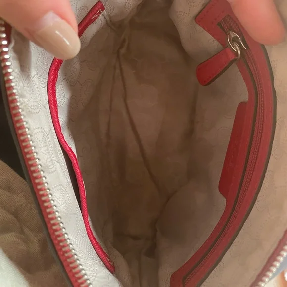 MICHAEL Michael Kors Red Saffiano Leather Medium Cindy Dome Crossbody Bag - Picture 4 of 5